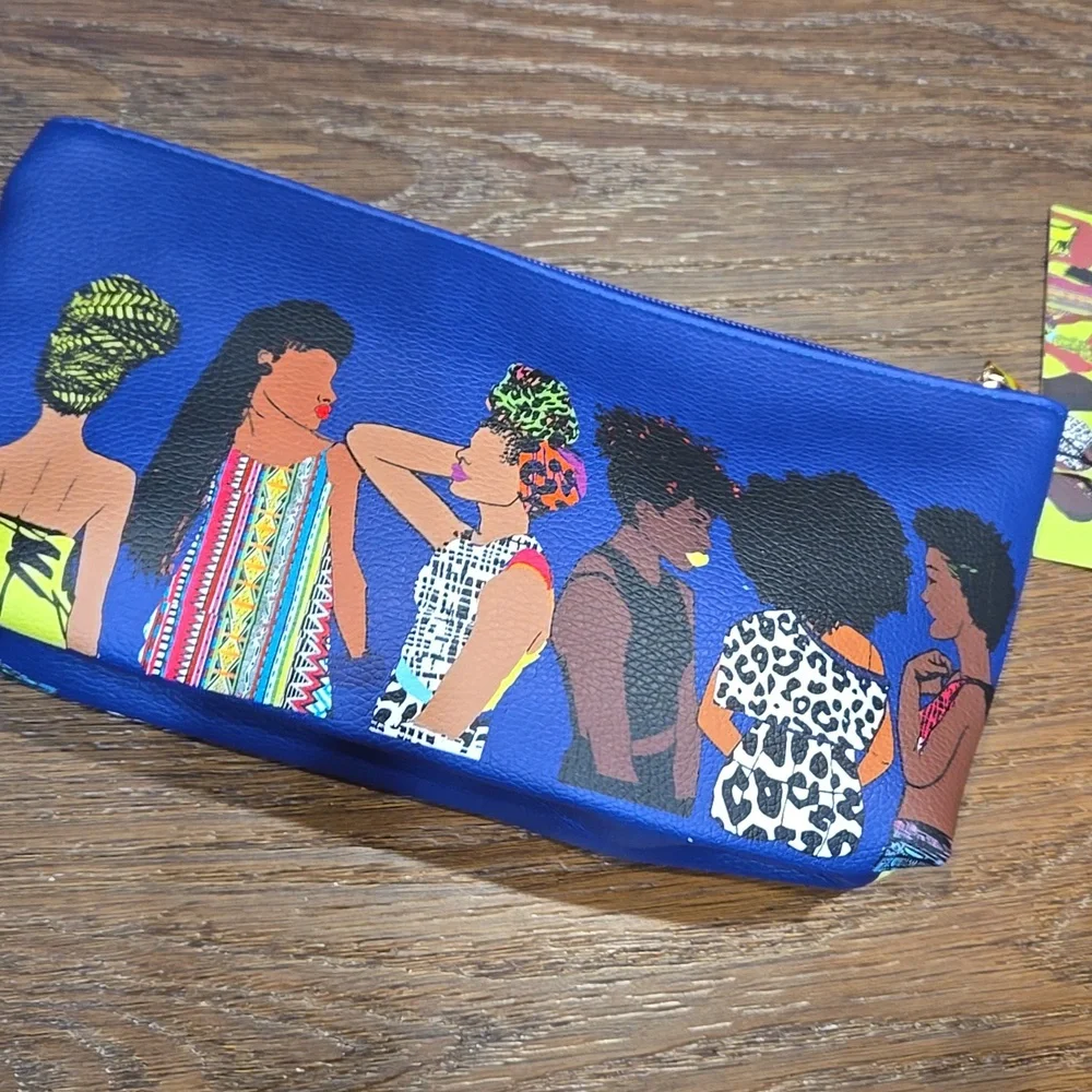 NWT PARDON MY FRO SQUAD BLUE COSMETIC BAG... #7700 - Picture 4 of 8